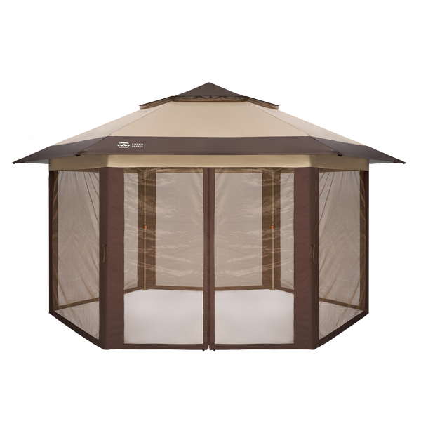 13x13 Pop Up Gazebo - 6-Sided Canopy Tent with Mosquito Netting